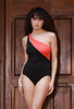 One shoulder Fiery Orange Swimsuit