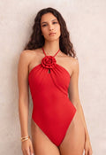 Rosette Halter Swimsuit