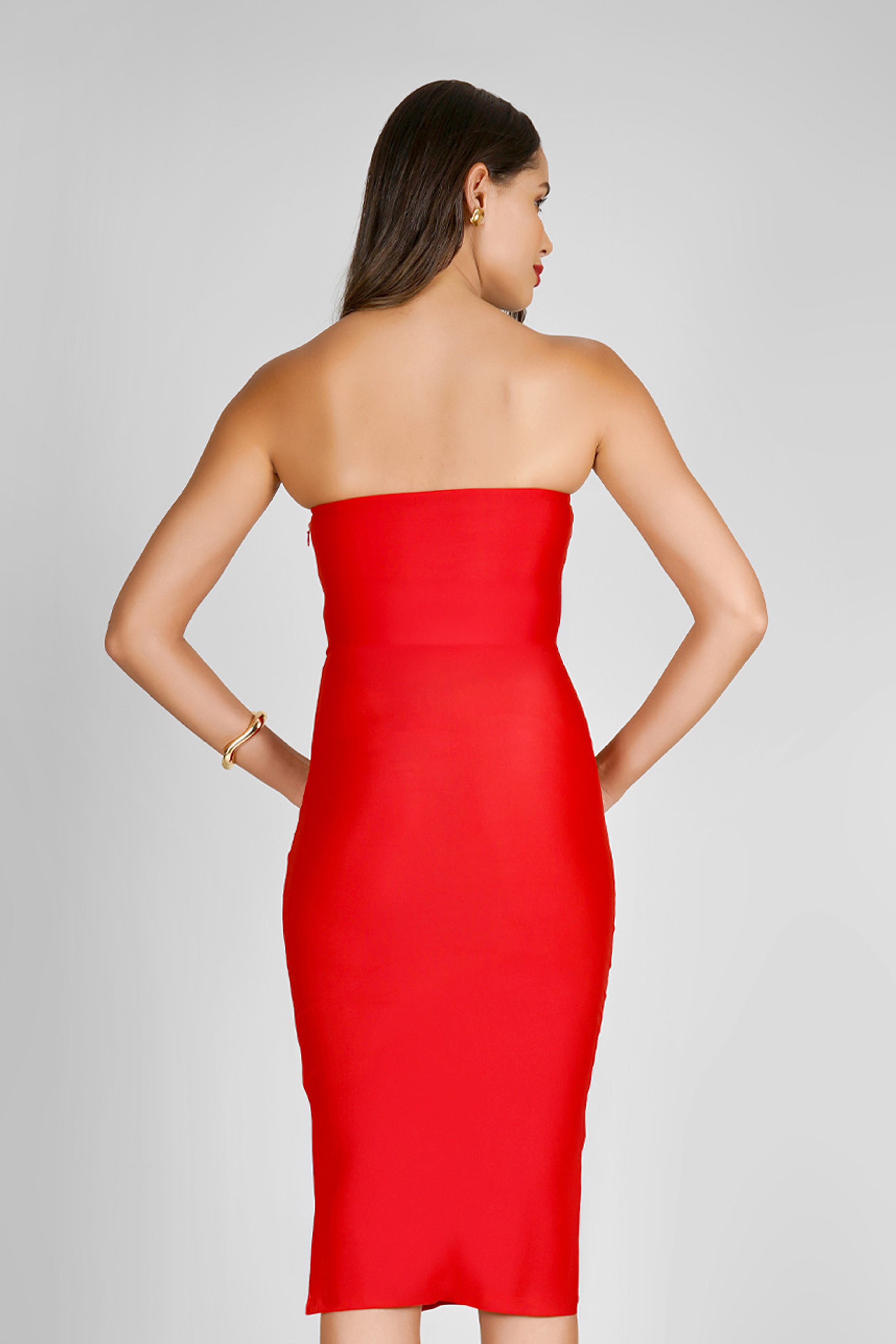 Red Lace Sculpt Dress